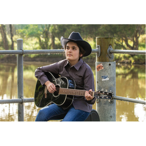 Dallas - Felt Covered Black - Kids Elasticised OSFA