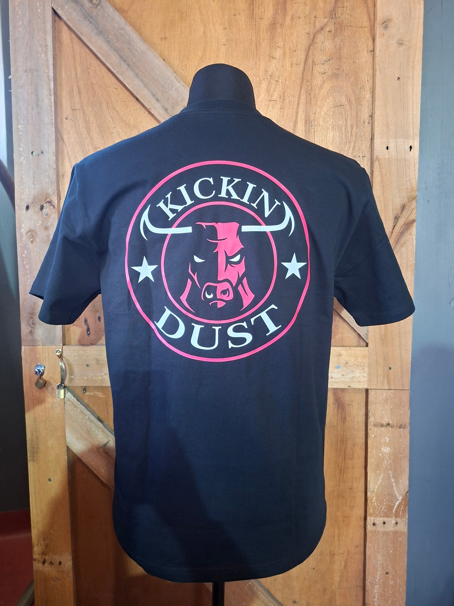 Kick N Dust T-shirt ( Black with Pink Logo )
