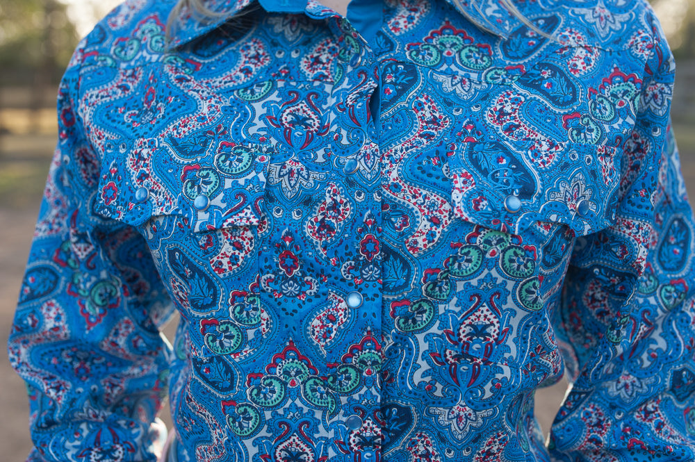 Ladies Shirt - 100% Cotton - "BARWON" Blue