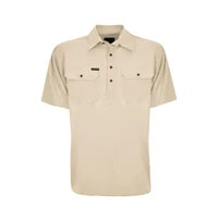 Hard Slog Mens Half Placket Light Cotton Short Sleeve Shirt