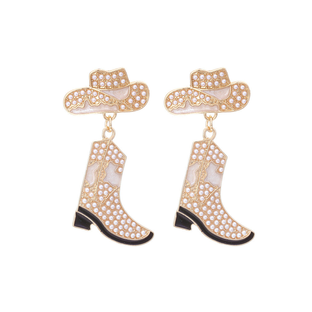 Earrings Diamante Hat/ Boot Design
