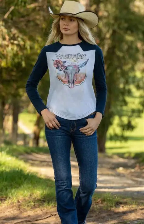 Wrangler Women's Tyra Long Sleeve Raglan Tee