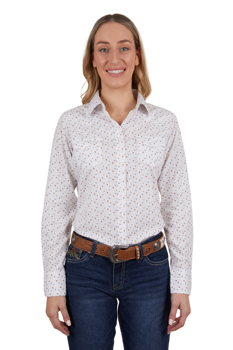 PURE WESTERN Women's Clara Print Western Long Sleeve Shirt