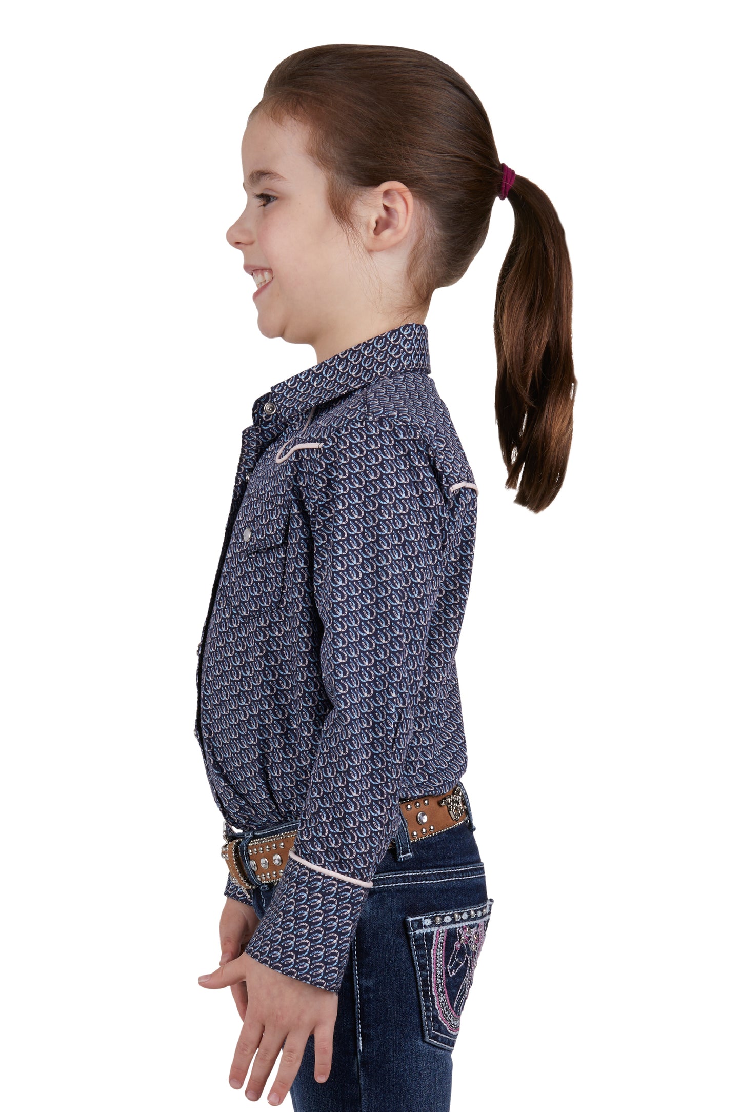 Pure Western Girl's Danica Print Western Long Sleeve Shirt