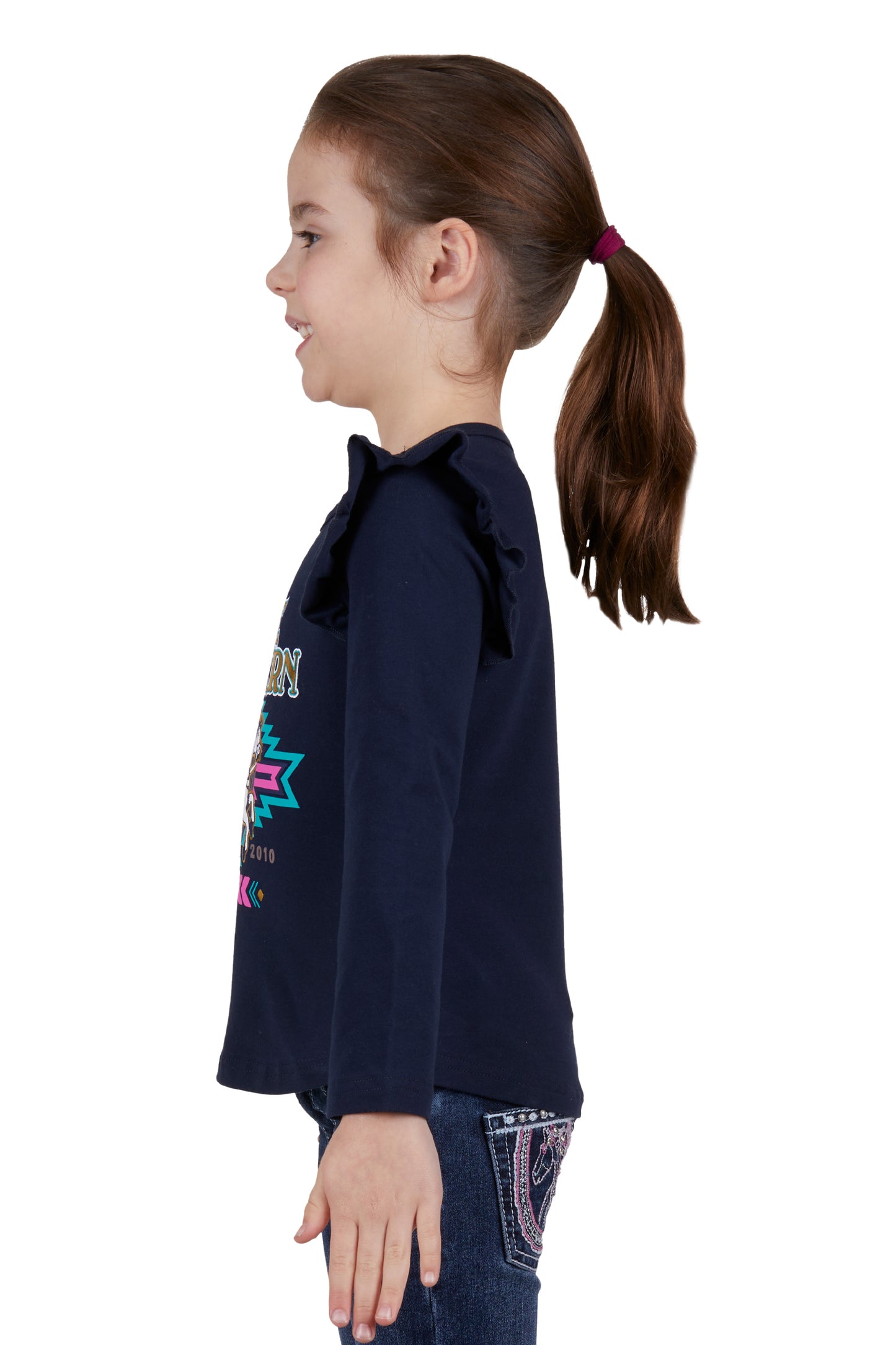 Pure Western Girl's Emma Frill Long Sleeve Tee
