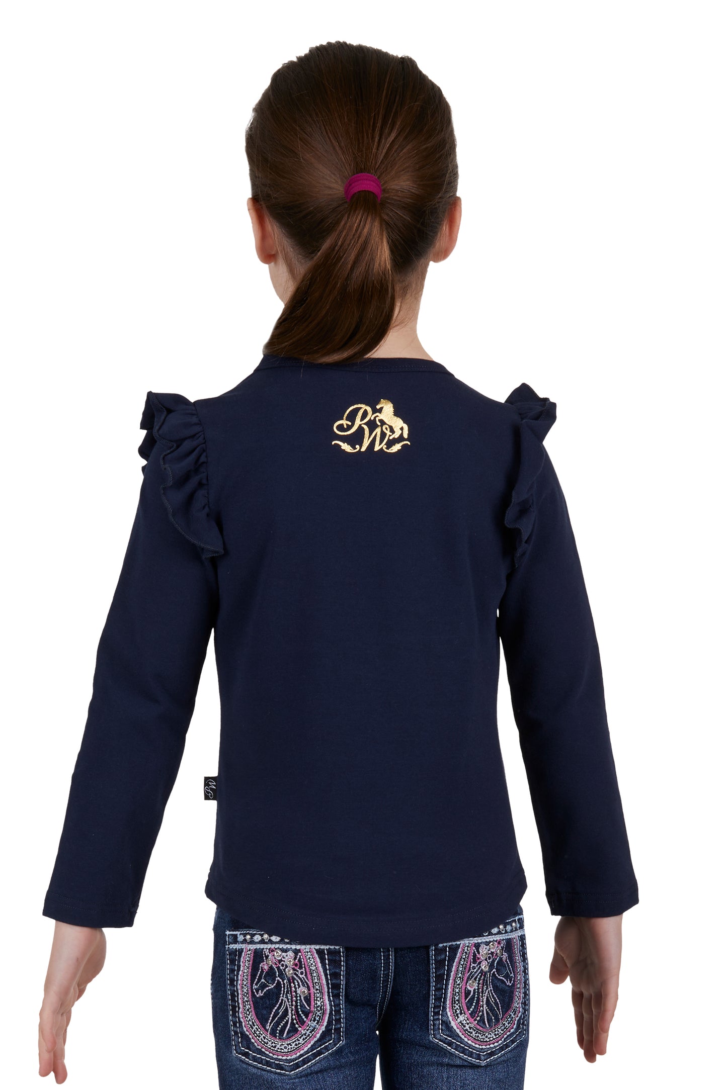 Pure Western Girl's Emma Frill Long Sleeve Tee