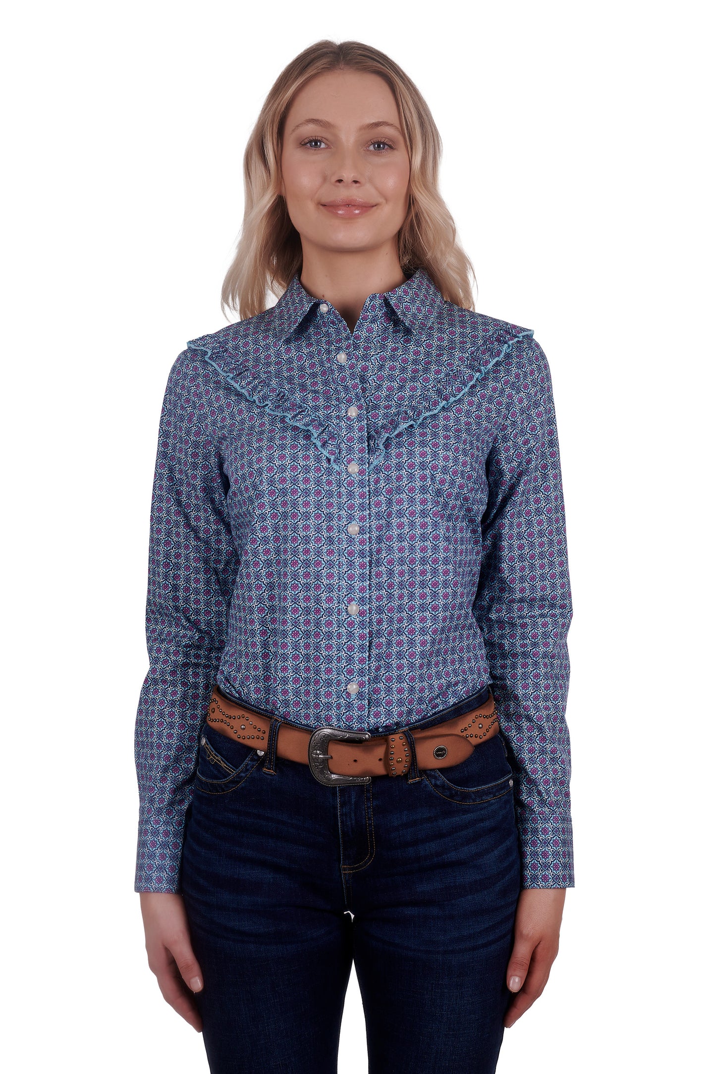 Wrangler Women's Asher Print Long Sleeve Shirt