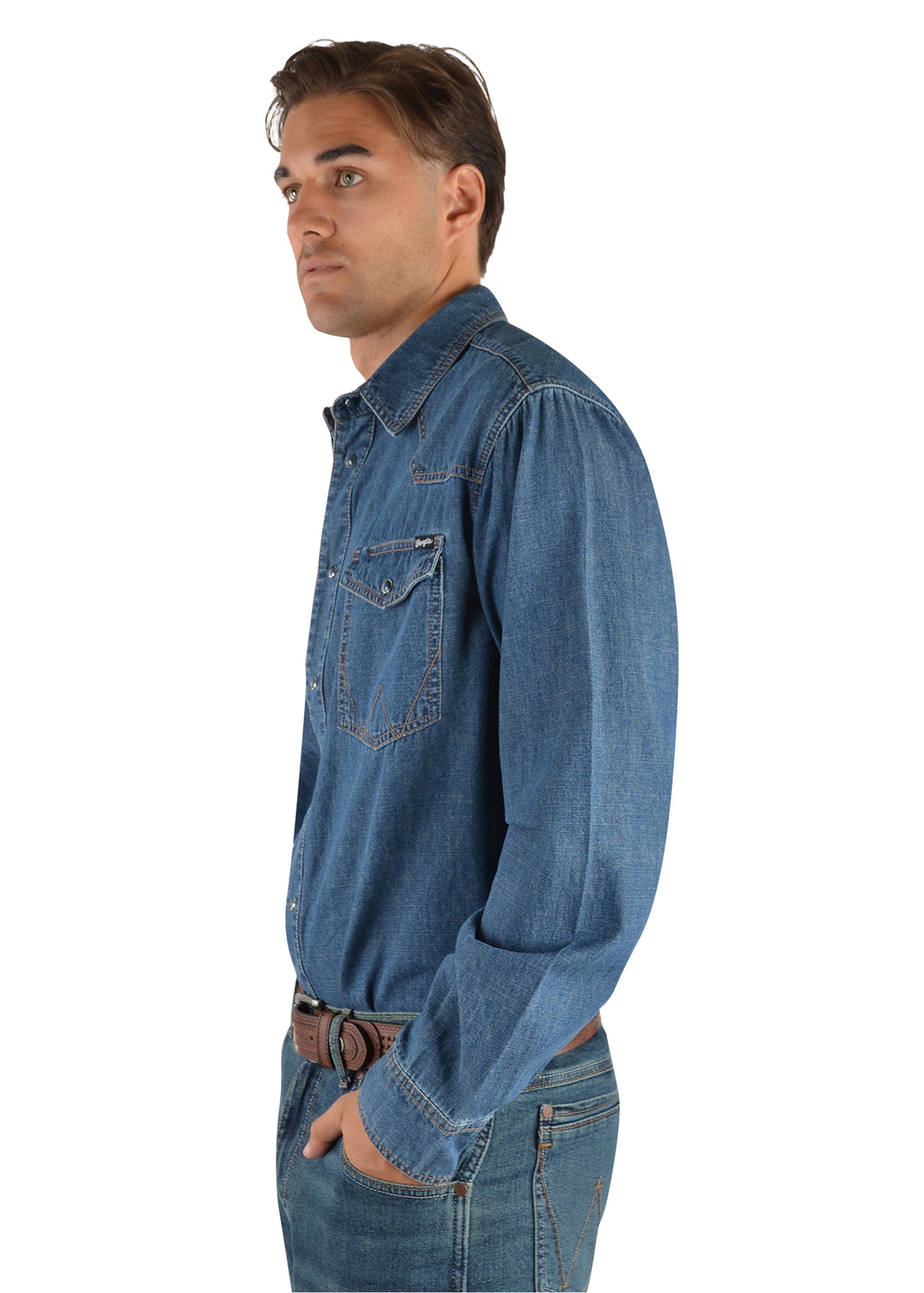 Wrangler Men's Jay Denim Western L/S Shirt
