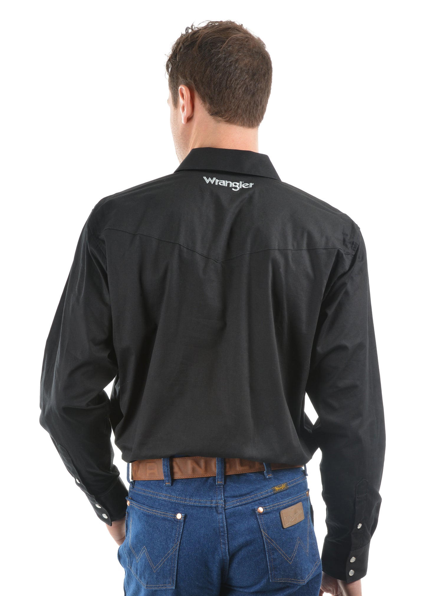 Wrangler Men's Logo Rodeo LS Drill Shirt