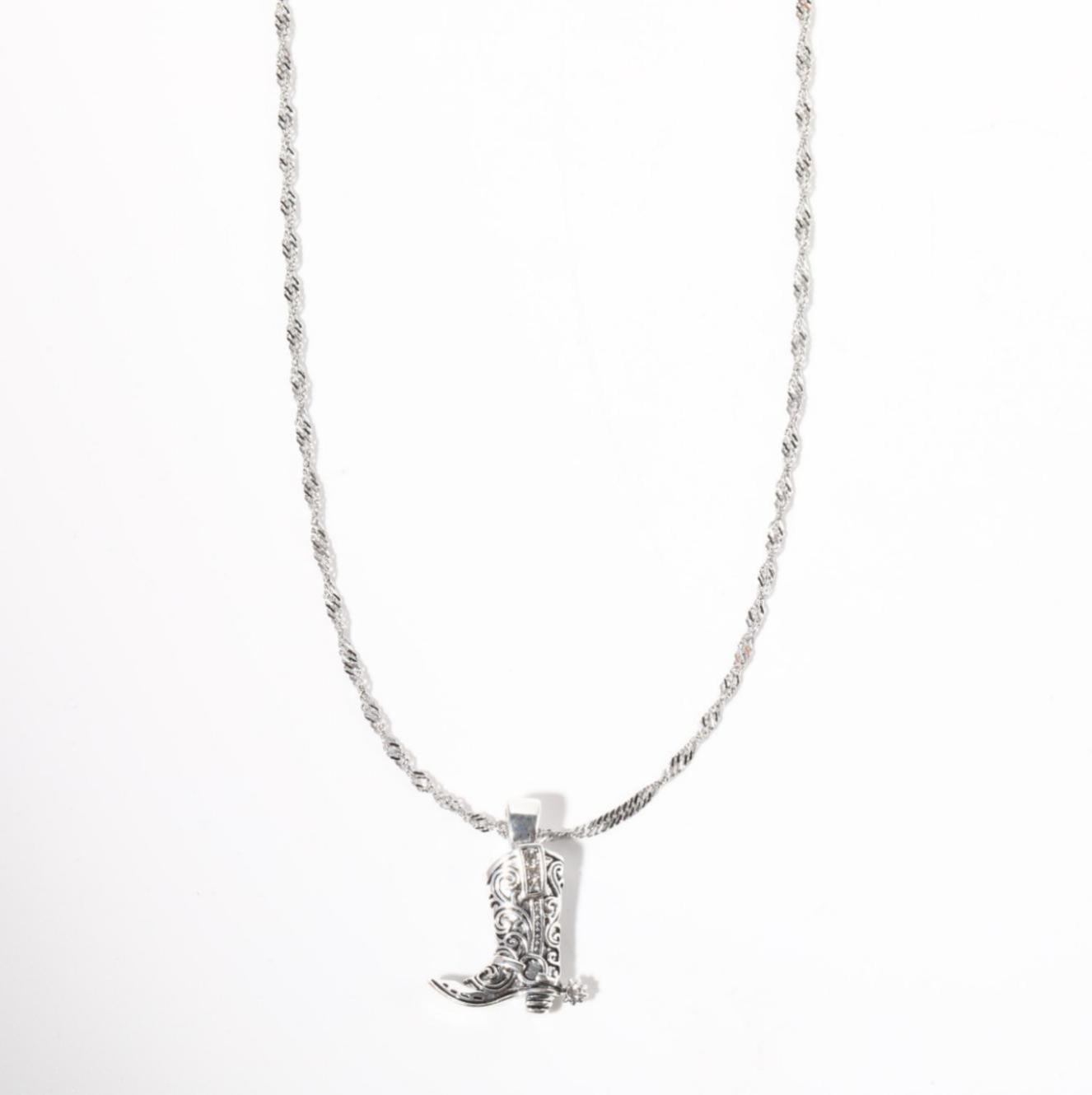 Necklace Silver Cowgirl/boy Boot