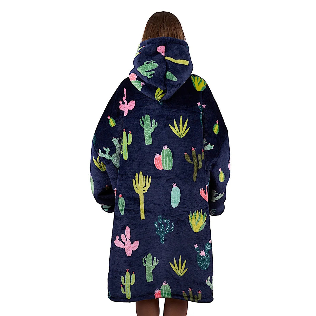 Pure Western Adult's Cactus Print Snuggle Hoodie - Navy