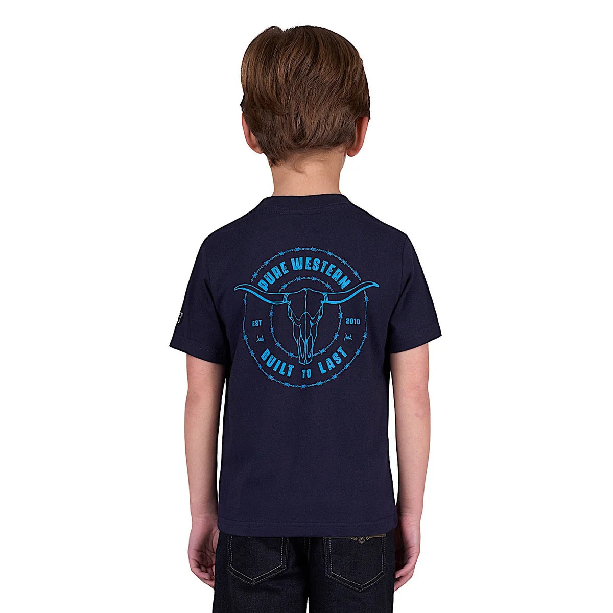 Pure Western Boy's Walker Short Sleeve Tee - Navy