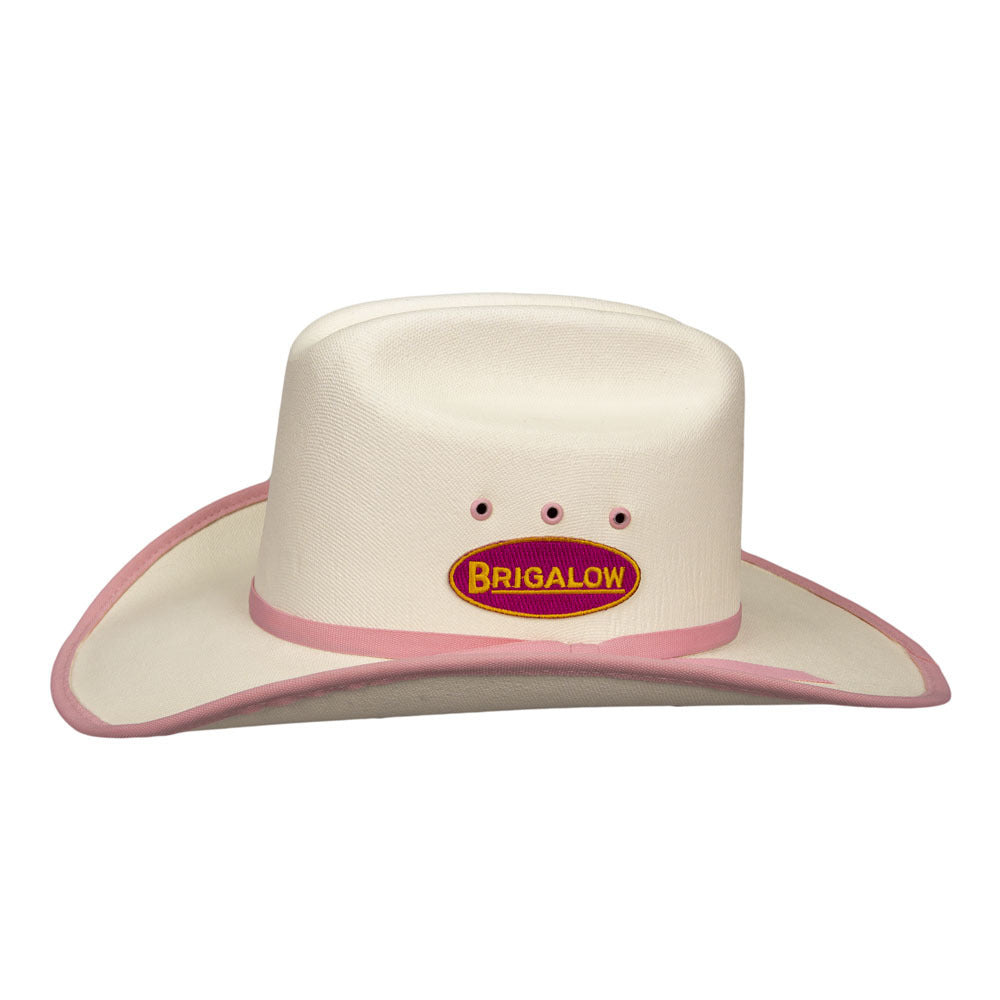 Hat - Western - Cheyenne White - Kids - Pink Trim - OSFA