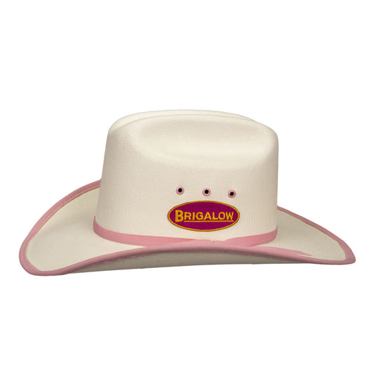 Hat - Western - Cheyenne White - Kids - Pink Trim - OSFA