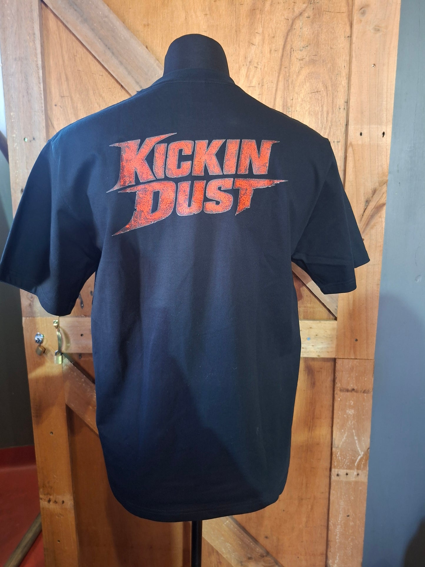 Kick N Dust T-shirt ( Black with Rust logo )