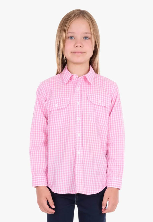 Hard Slog Kids Taylor Long Sleeve Shirt - Pink