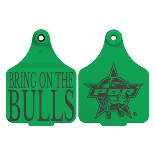 PBR Green Ear Tag - BRING ON THE BULL