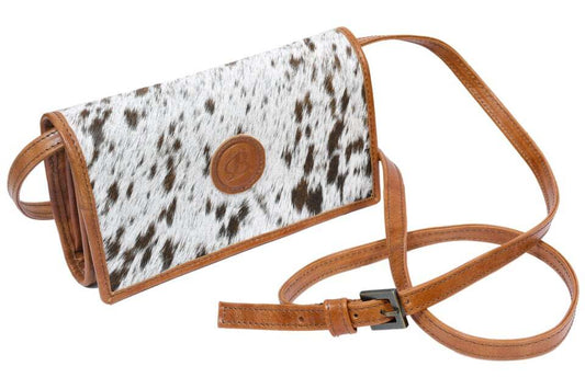 Ladies Purse - Cowhide Hair-On Leather Clutch - Brown