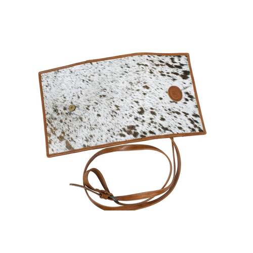 Ladies Purse - Cowhide Hair-On Leather Clutch - Brown