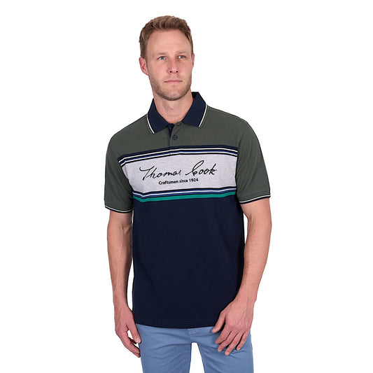 Thomas Cook Men's Andy Tailored Polo - Navy/Green