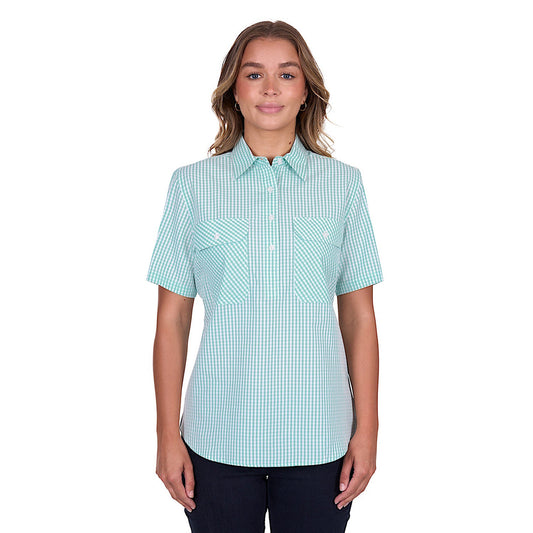 Hard Slog Women's Grace Half Placket Short Sleeve Shirt