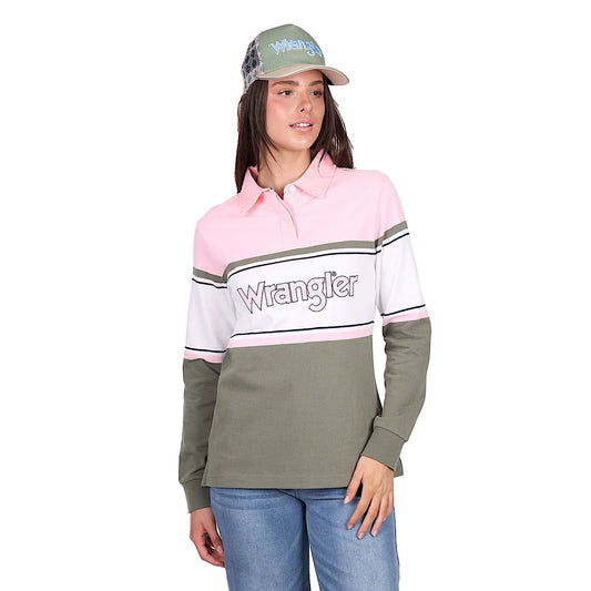 Wrangler Women's Luella Rugby - Green/Pink