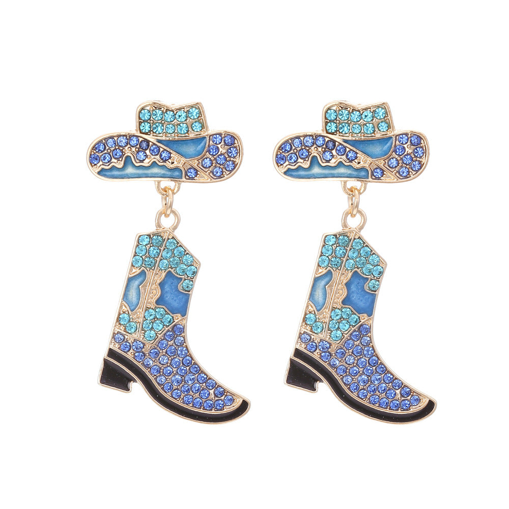 Earrings Diamante Hat/ Boot Design