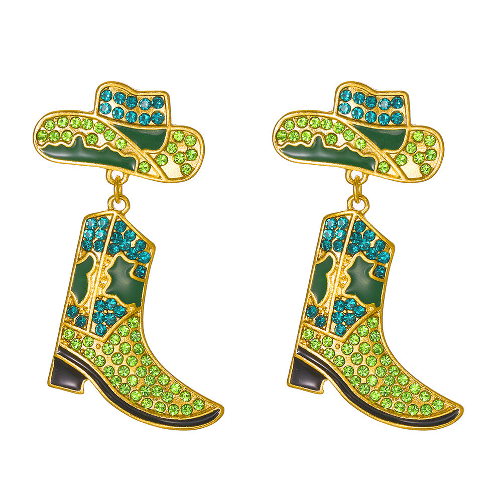 Earrings Diamante Hat/ Boot Design