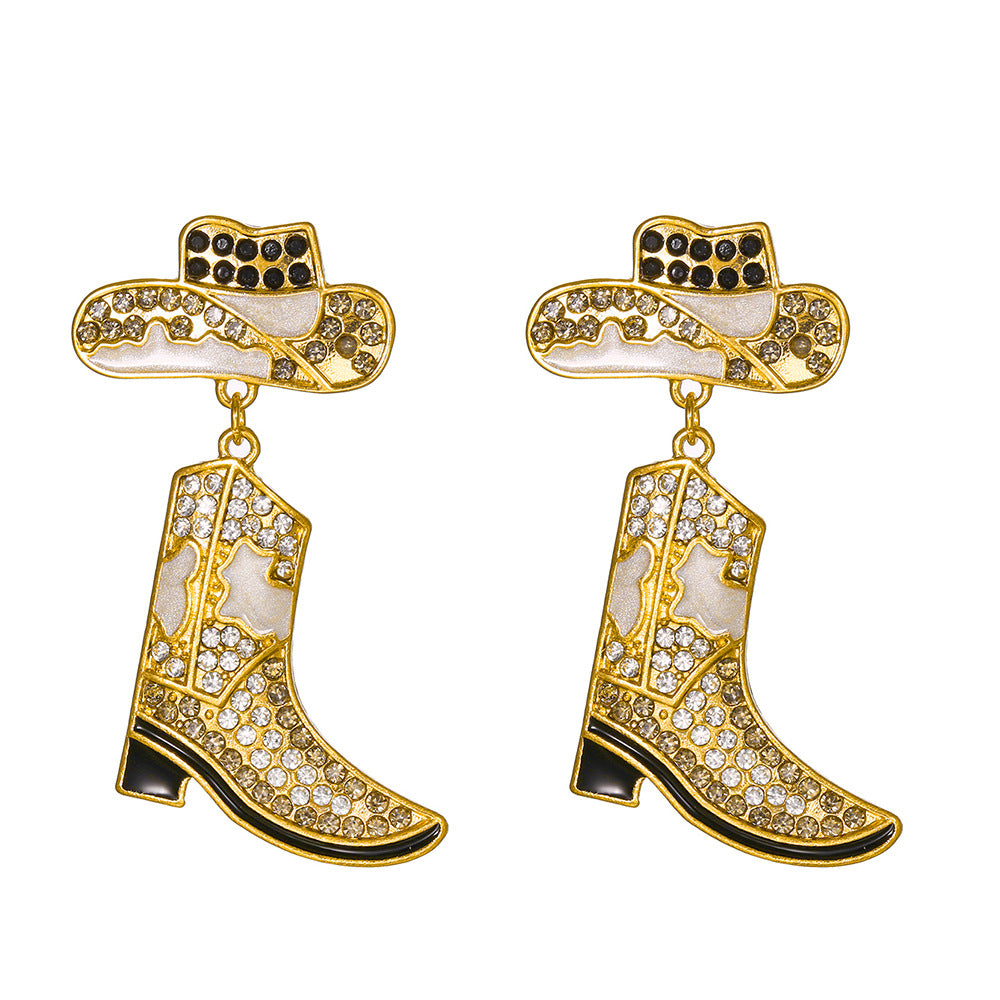 Earrings Diamante Hat/ Boot Design