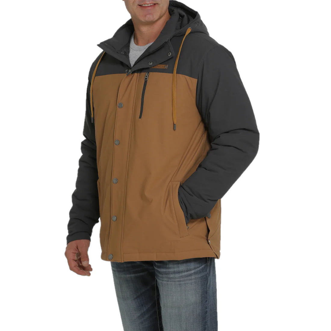 Cinch Men's Brown Lined Color Block Ski Coat