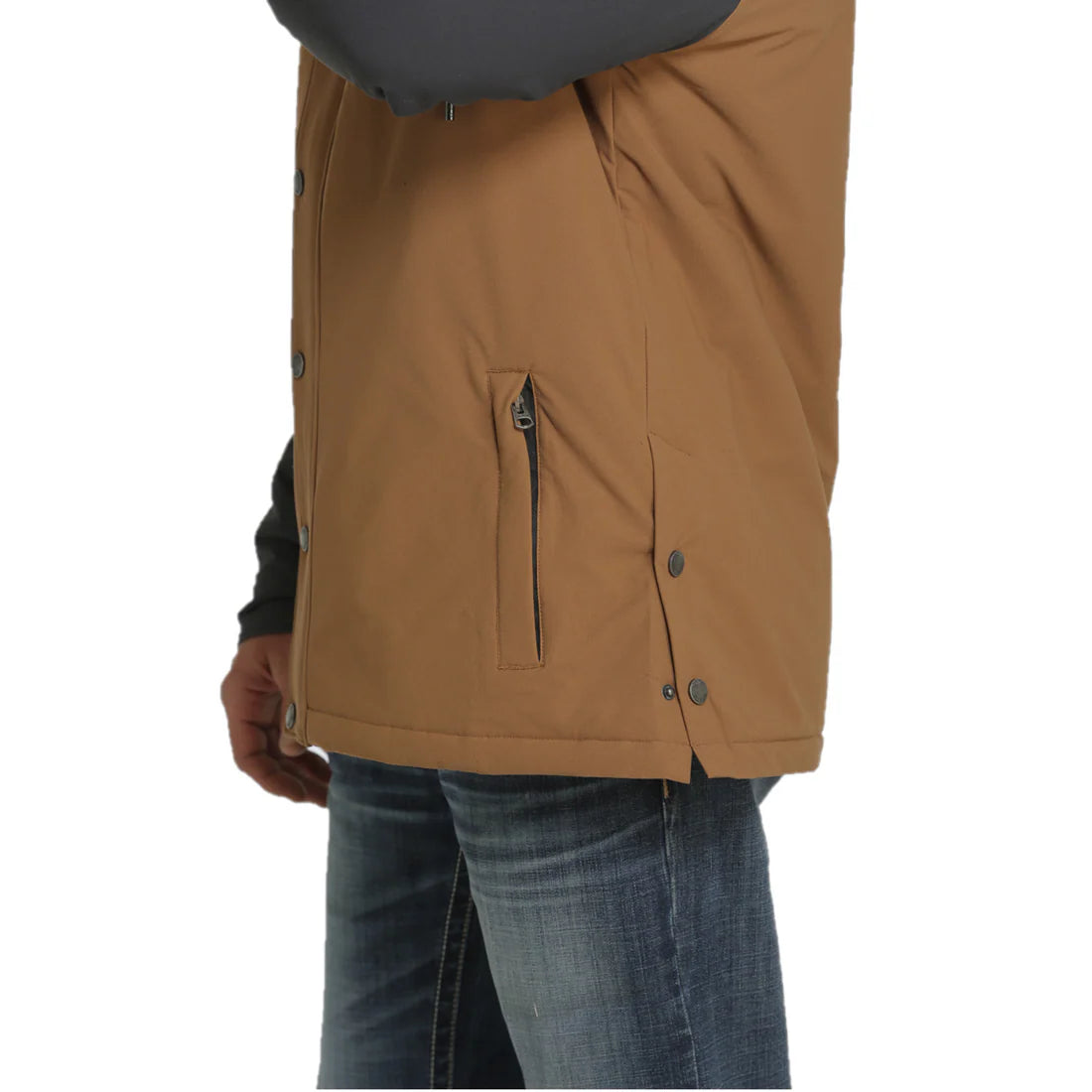 Cinch Men's Brown Lined Color Block Ski Coat