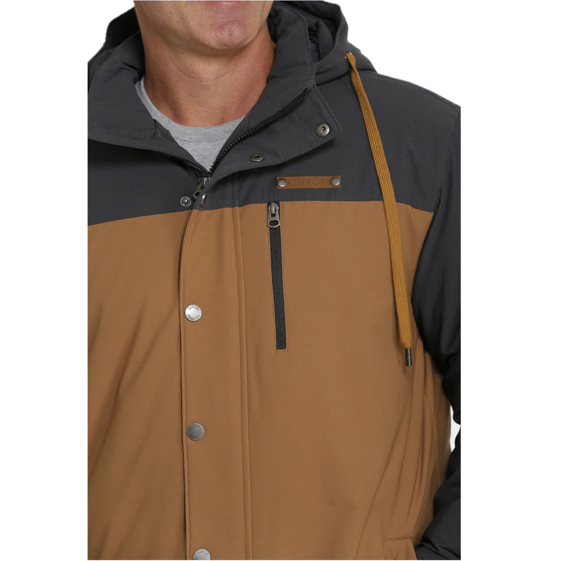 Cinch Men's Brown Lined Color Block Ski Coat