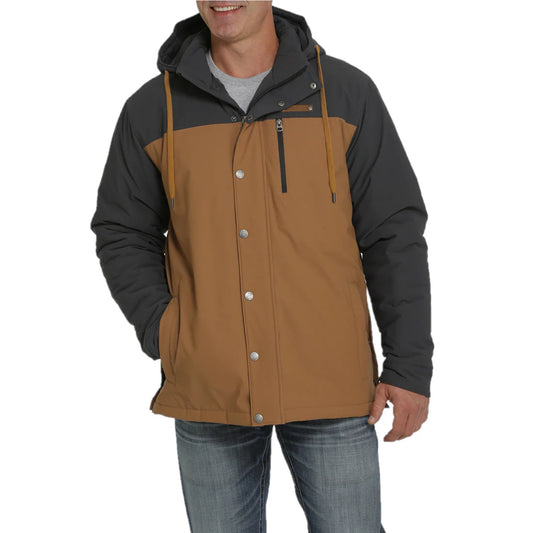 Cinch Men's Brown Lined Color Block Ski Coat