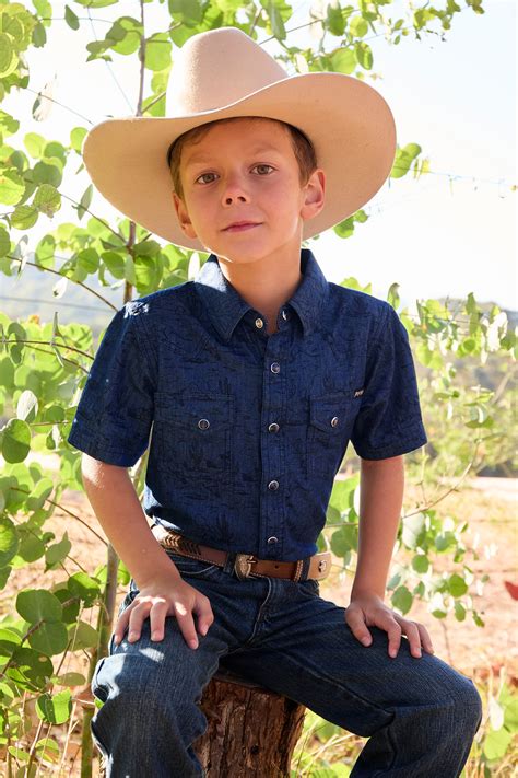 pure western BOY’S DREW PRINT WESTERN SHORT SLEEVE SHIRT