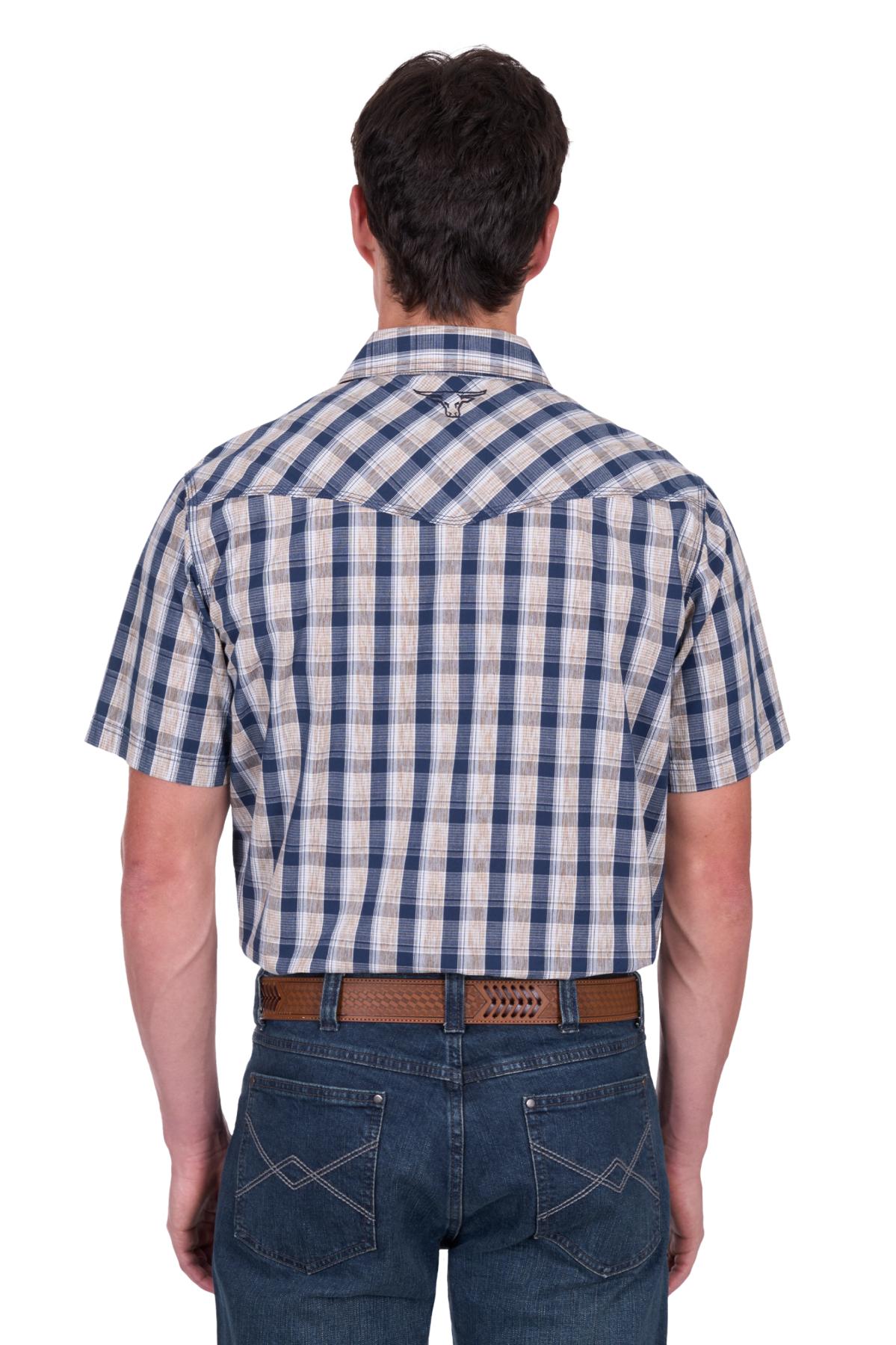 MEN’S PETER CHECK WESTERN SHORT SLEEVE SHIRT