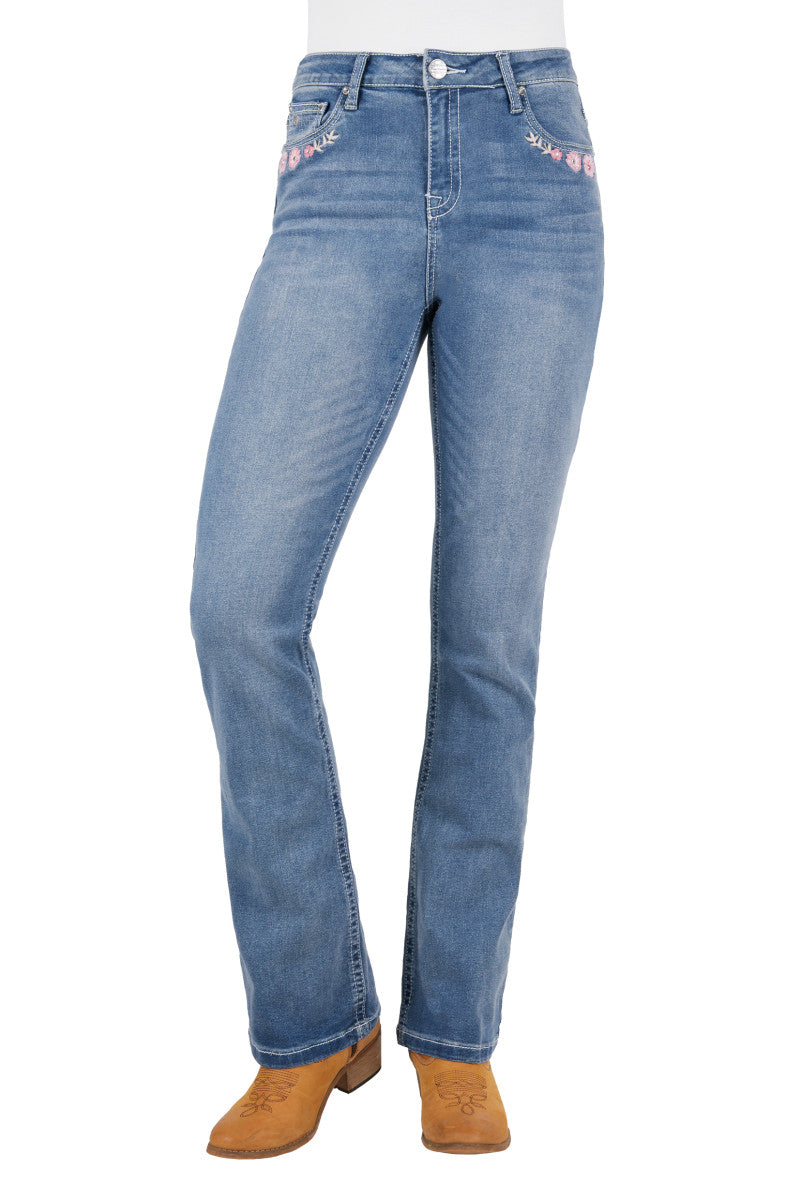 Pure Western Women’s Flora High Waisted Boot Cut Jean