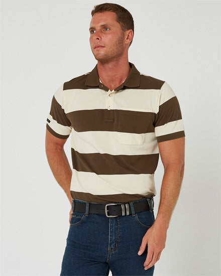 Pilbara Men's Y/D Striped Polo