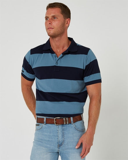 Pilbara Men's Y/D Striped Polo