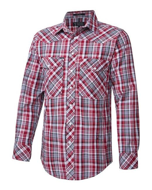 Pilbara Western Men's Snap Button Long Sleeve Shirt