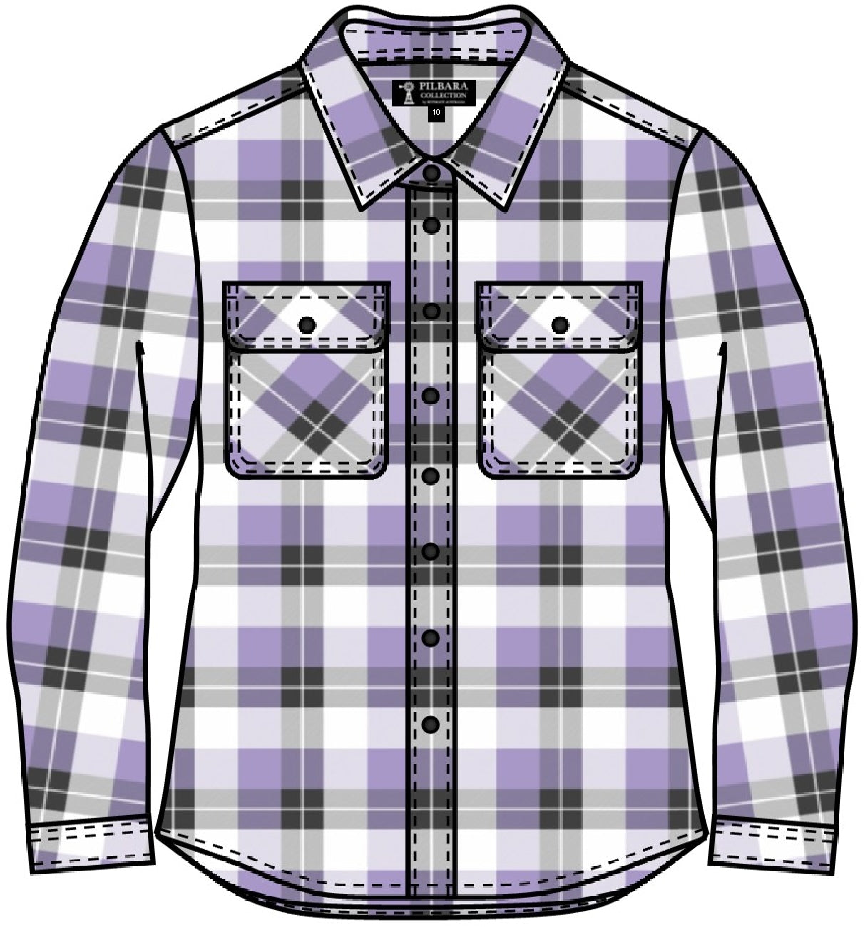 pilbara womens open front flannelette