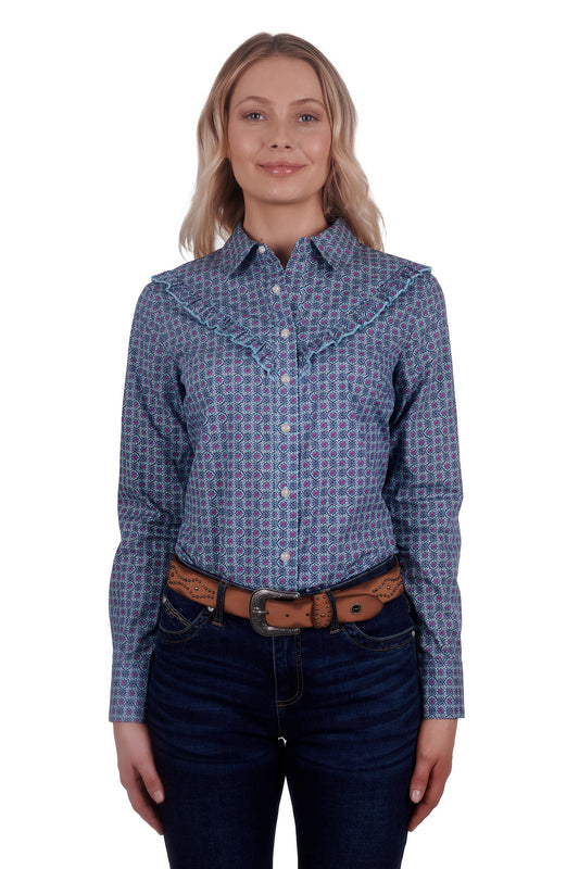Wrangler Women's Asher Print Long Sleeve Shirt