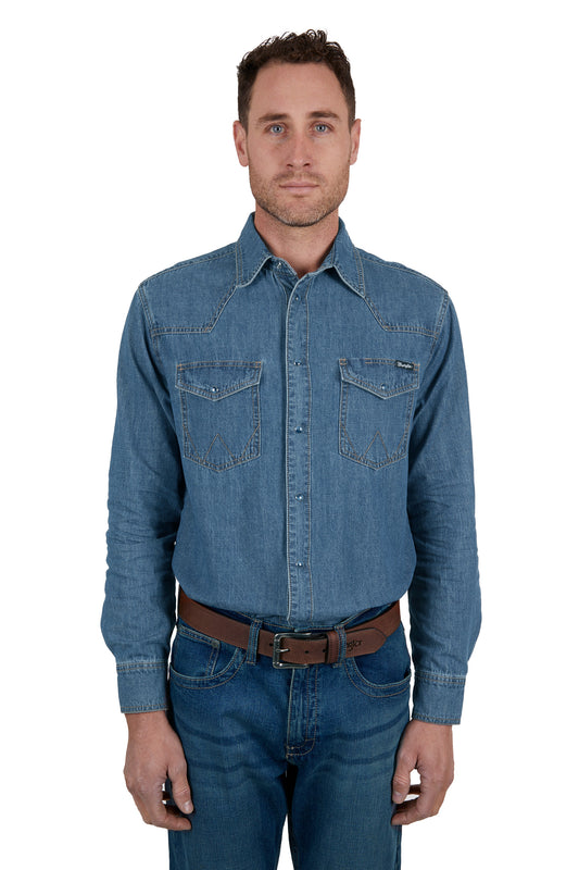 Wrangler Men's Jay Denim Western L/S Shirt