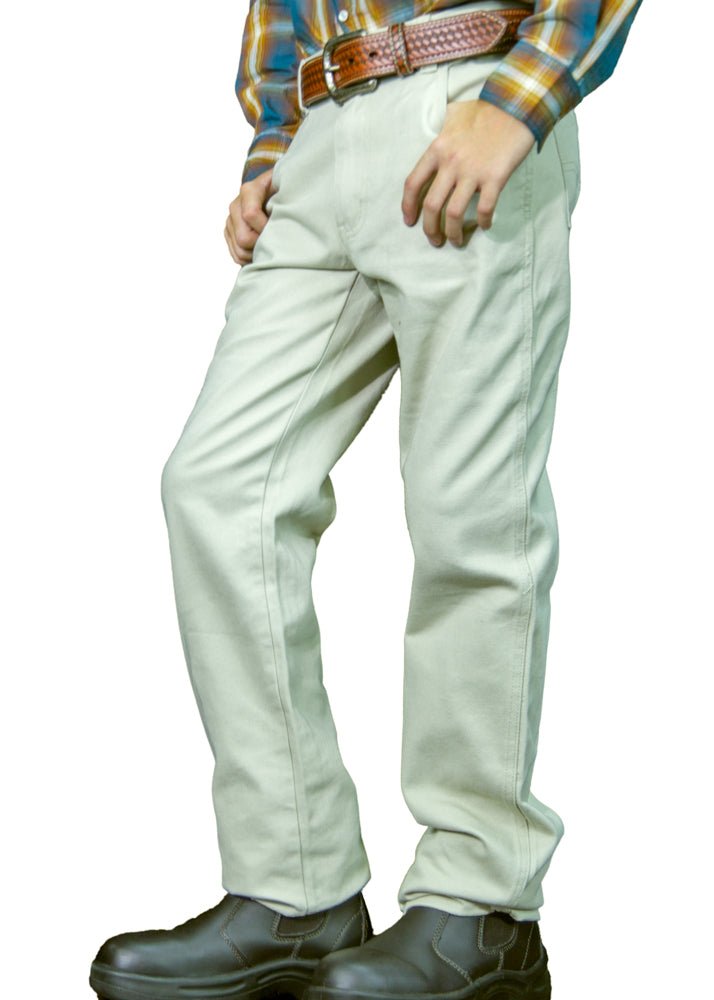 Jeans - Western - Unisex Beige Regular Rise Western Boot Cut