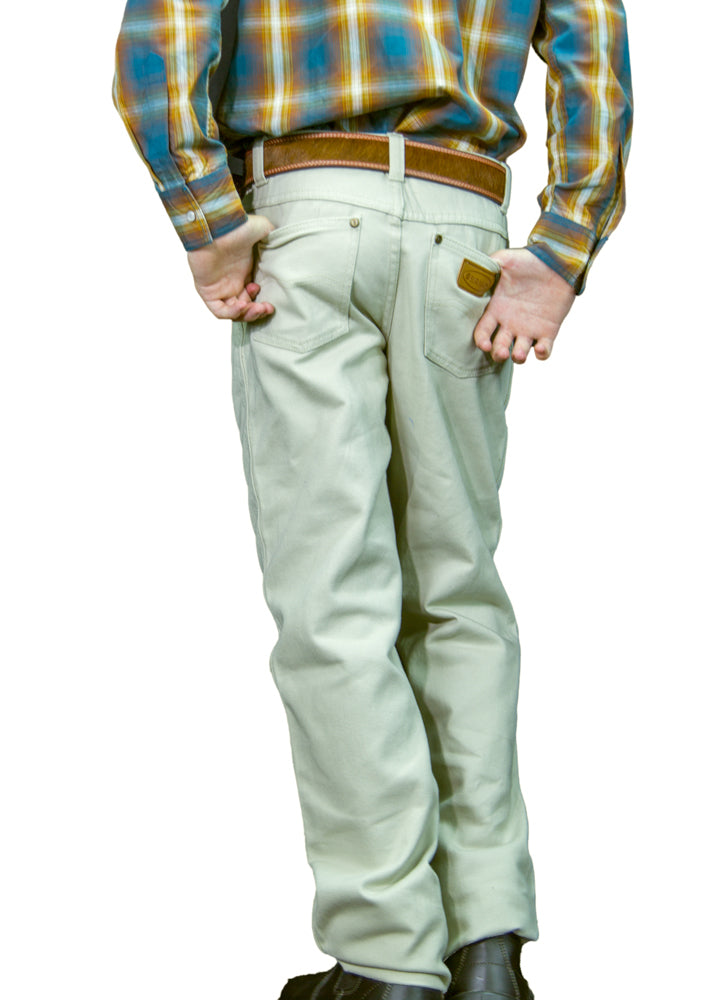 Jeans - Western - Unisex Beige Regular Rise Western Boot Cut