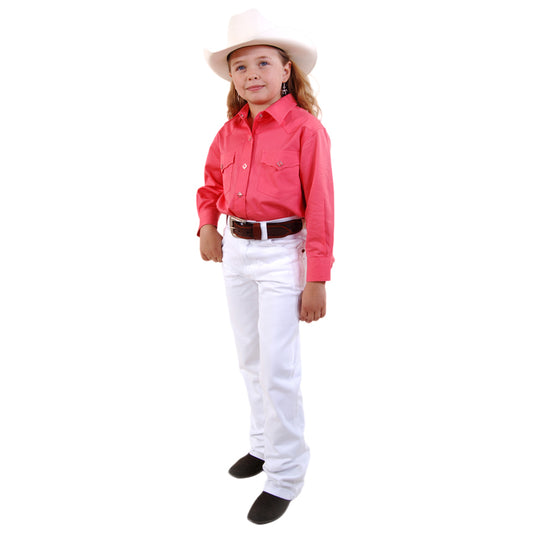 Jeans - Western - Unisex Kids White Regular Rise Western Boot Cut Jeans
