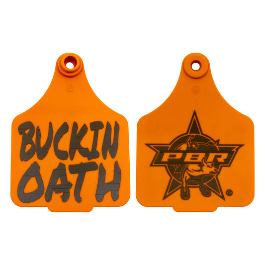 PBR Orange Ear Tag - BUCKIN OATH