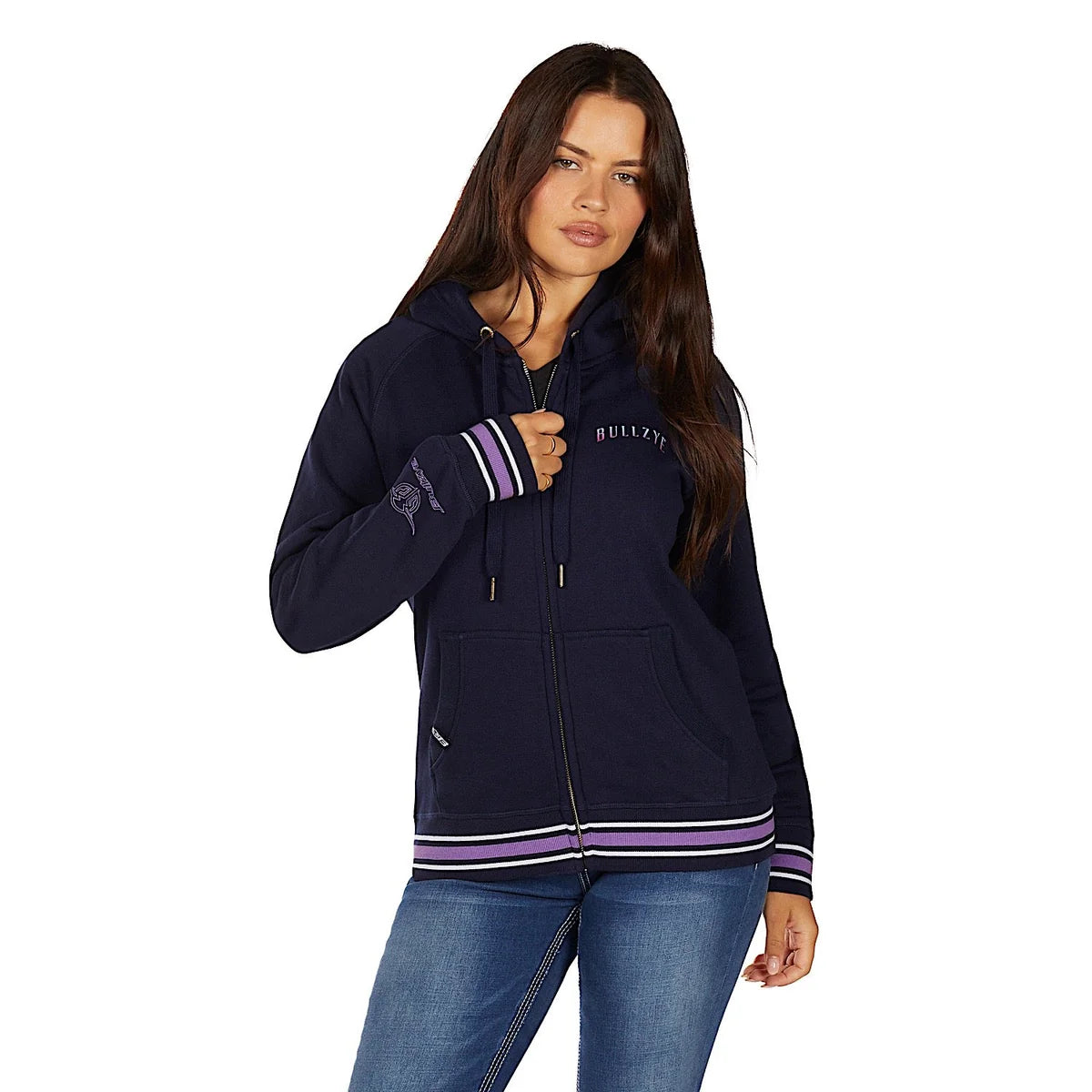 Bullzye Women's Jemma Zip Through Hoodie - Navy
