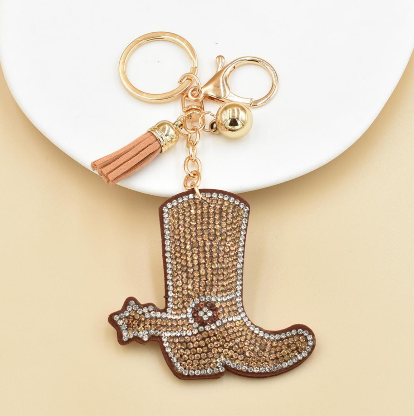 Cowgirl Boot Key Chain Fur/ Diamante Assorted