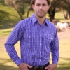 Hard Slog Mens Alex Shirt – Cobolt/White