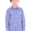 Hard Slog Kids Taylor Shirt – Mid Blue Check